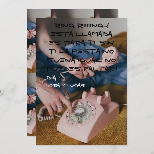 Invitación 90s kaart (Voorkant / Achterkant)