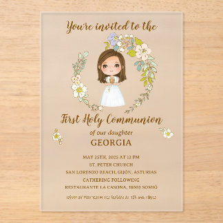 Invitación acrílico GEORGIA Primera Comunión Acryl Uitnodigingen