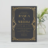 Invitación Art Deco Wedding Invitation 2 (Debout devant)