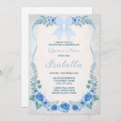 INVITACION AZUL FLORAL KAART (Voorkant / Achterkant)