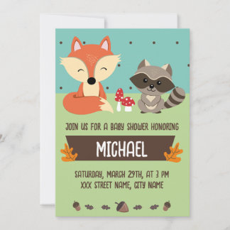 Invitación baby shower animalitos del bosque kaart