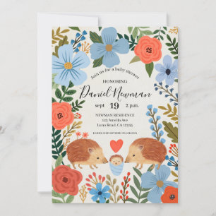 Invitación Baby shower Hedgehog Love Kaart