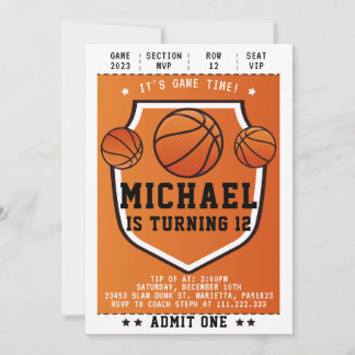 Invitación Basketball Invitation for Birthday Part Kaart