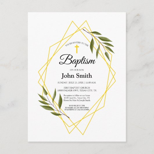 Invitación Bautizo Briefkaart (Voorkant)