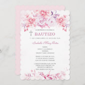 Invitación Bautizo y Primer Cumpleaños Niña Kaart (Voorkant / Achterkant)