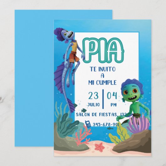 Invitación Birthday invitation Kaart (Voorkant / Achterkant)