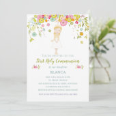 Invitación BLANCA Primera Comunión Kaart (Staand voorkant)