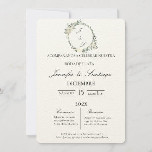 Invitación boda de plata kaart