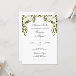Invitación Boda floral de la vegetación española Kaart