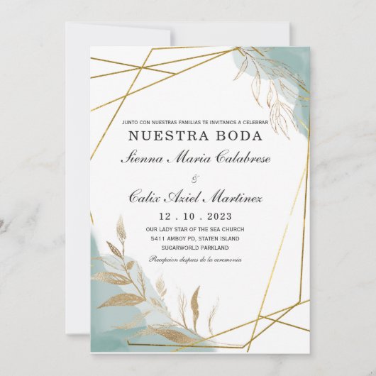 Invitación boda marsala en español invitation (Devant)