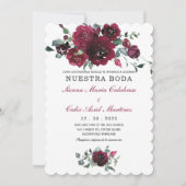 Invitación boda marsala en español invitation (Devant)