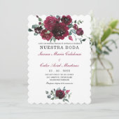 Invitación boda marsala en español invitation (Debout devant)