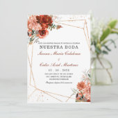 Invitación boda marsala en español invitation (Debout devant)