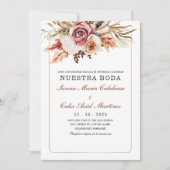 Invitación boda marsala en español-uitnodiging kaart (Voorkant)