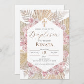 Invitación Boho Baptism Invitation (Devant / Derrière)