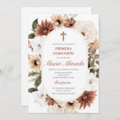 Invitación boho primera comunión kaart (Voorkant / Achterkant)