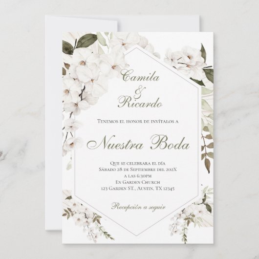 Invitación Boho Spanish Wedding Invitation (Devant)