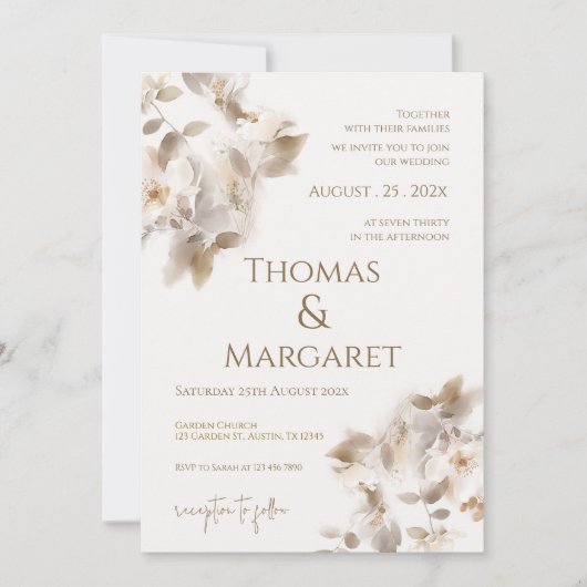 Invitación Boho Wedding Invitation Kaart (Voorkant)