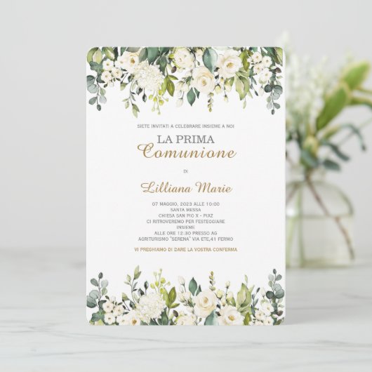 Invitación Comunión Niña Invitation (Debout devant)