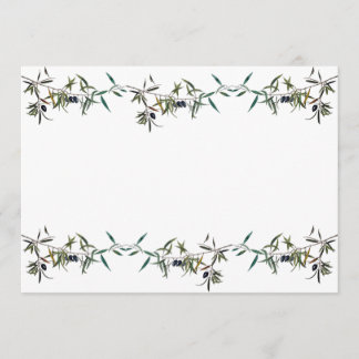 Invitación con acuarela de rama de olivo kaart
