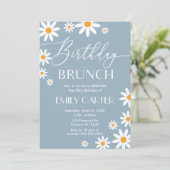 Invitación Daisies Birthday Brunch Party Invitatio Kaart (Staand voorkant)