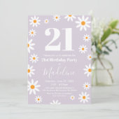 Invitación Daisies lilac Birthday Party Invitation (Debout devant)