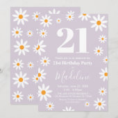 Invitación Daisies lilac Birthday Party Invitation (Devant / Derrière)