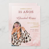 Invitación de 35 Años Mujer Kaart (Voorkant / Achterkant)