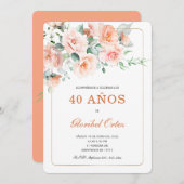 Invitación de 40 Años Mujer Kaart (Voorkant / Achterkant)