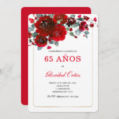 Invitación de 65 Años Mujer Kaart (Voorkant / Achterkant)