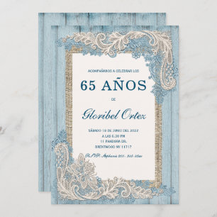 Invitación de 65 Años Mujer Kaart