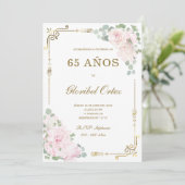 Invitación de 65 Años Mujer Kaart (Staand voorkant)