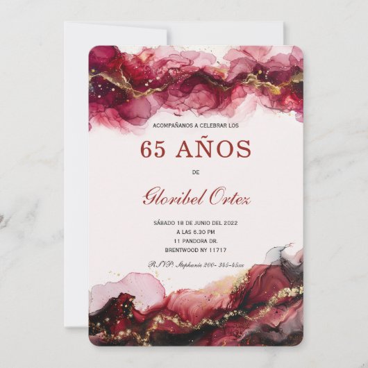 Invitación de 65 Años Mujer Kaart (Voorkant)