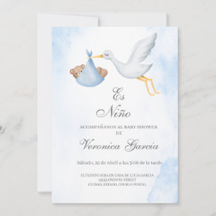 Invitacion de baby shower para niño kaart