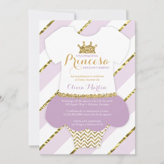 Invitación de Baby shower para una Princes Kaart (Voorkant)