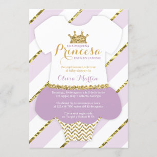 Invitación de Baby shower para una Princes Kaart