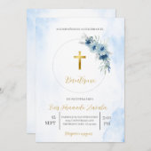 Invitación de bautismo para niño kaart (Voorkant / Achterkant)