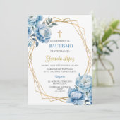 Invitación de bautismo para niño kaart (Staand voorkant)