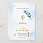 Invitación de bautismo para niño kaart (Voorkant / Achterkant)