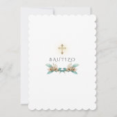Invitacion De Bautizo Con Flores Gold ivory Lily Kaart (Achterkant)