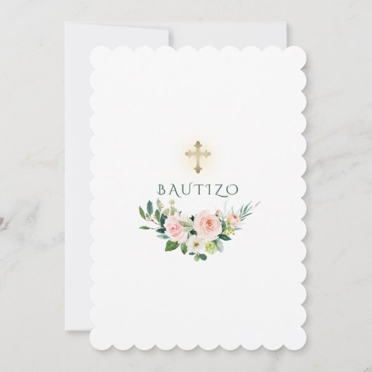 Invitacion De Bautizo Con Flores Invitation espagn (Dos)