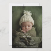 invitación de bautizo para niño foto kaart (Voorkant)