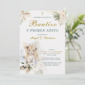 Invitación de Bautizo Y Primer Añito Kaart (Staand voorkant)