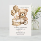 Invitación de Bautizo y primer año en español Kaart (Staand voorkant)