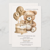 Invitación de Bautizo y primer año en español Kaart (Voorkant / Achterkant)