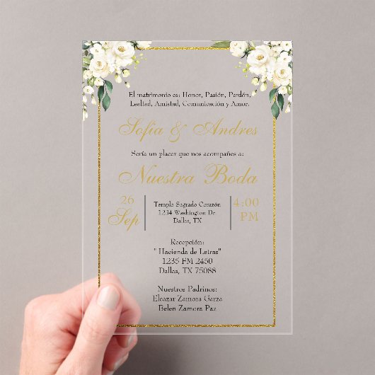 invitación de boda acrílico acryl uitnodigingen (Insitu (Draagbaar))