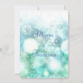 Invitacion de Boda Acuarela de Copo de Nieve Kaart (Achterkant)