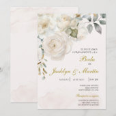 Invitación de boda bewerkbaar kaart (Voorkant / Achterkant)