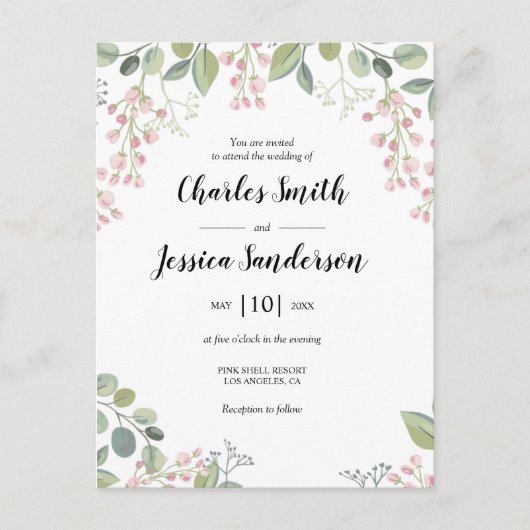 Invitación de Boda Briefkaart (Voorkant)