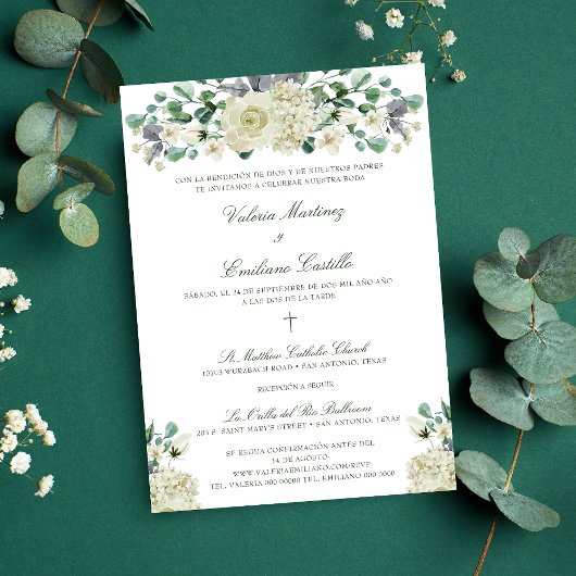Invitación de Boda Catolica Formal Wedding Kaart